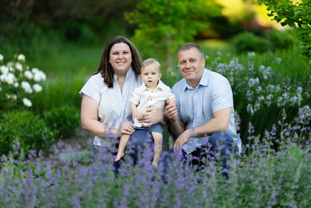 nj family with mom dad & baby boy in a nj park