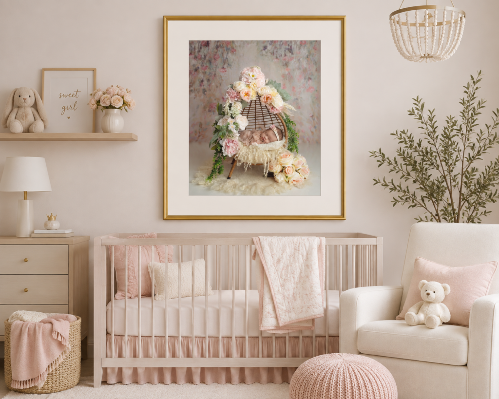 framed newborn photography wall art
